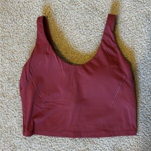 Calia Size Large Cropped Tank Top in Maroon with Bra Pads